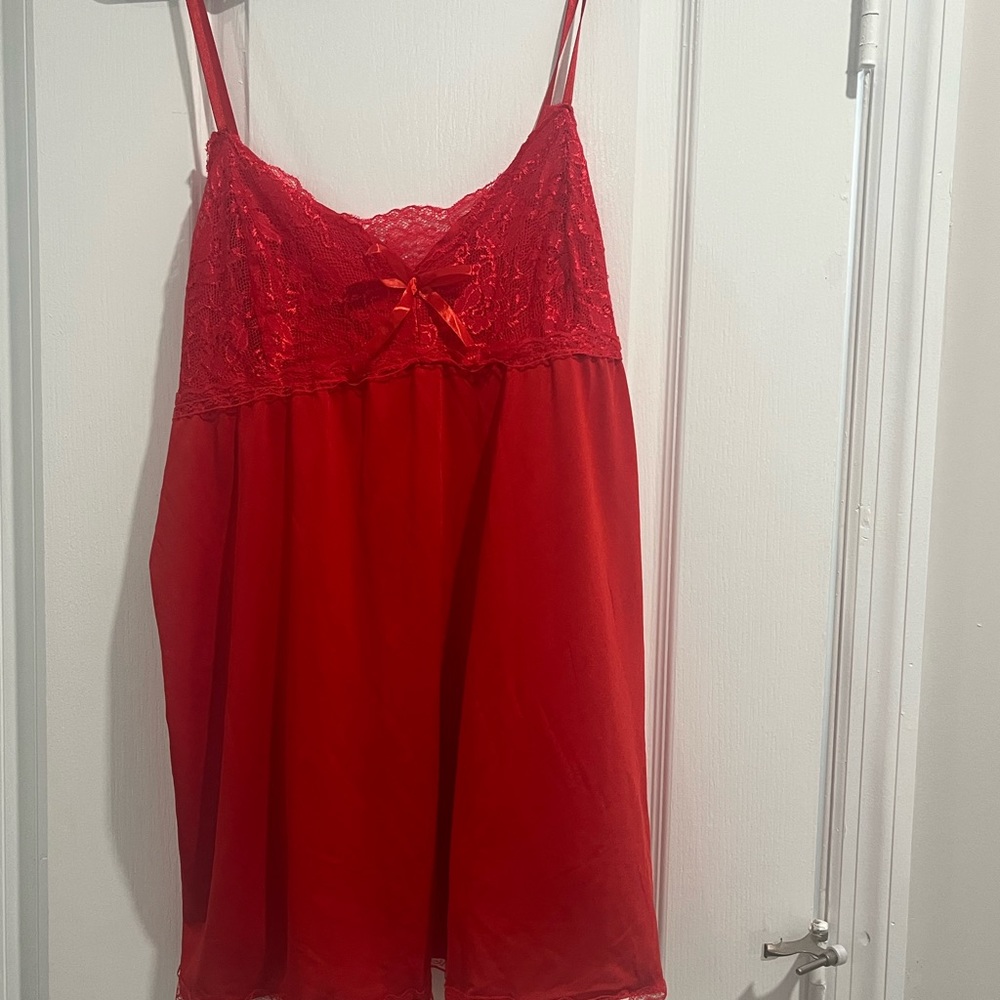 Pretty red nightgown dress with lace
